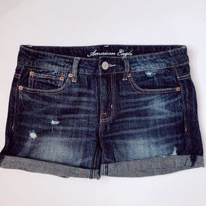 American Eagle | Distressed Denim Midi Short | 2